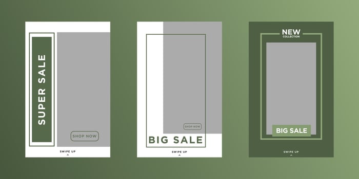 minimalist social media story banner set design vector