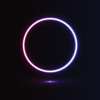 Circle neon shape background design vector