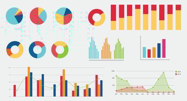 flat graph icon chart collection vector flat