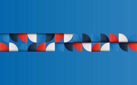 Mid-century geometric abstract pattern with simple shapes and beautiful color palette. Simple geometric pattern composition vector