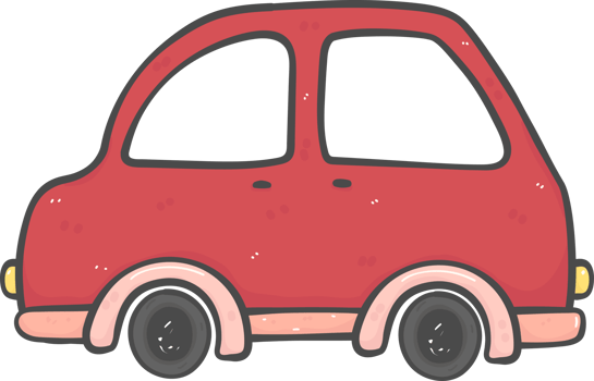 cute Christmas car cartoon doodle hand drawn png