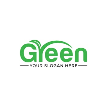 Natural Green Logo Design Vector Illustration With leaf