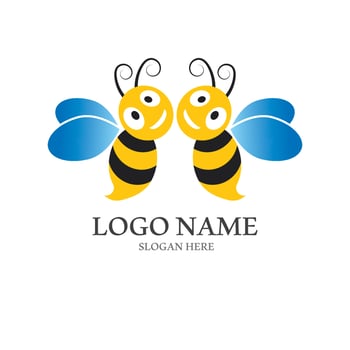 Bee logo vector icon illustration