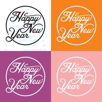 Greeting card happy new year simple typography vector