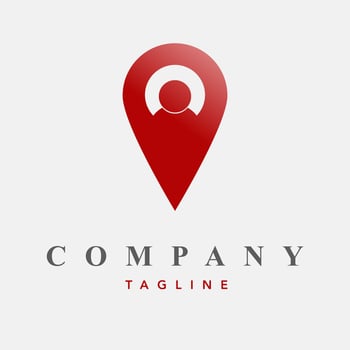 creative unique red color person pin logo, person or location pin logo icon design, GPS or gps sharing vector logo design, red pin logo