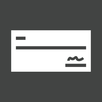 Signed Cheque Glyph Inverted Icon vector