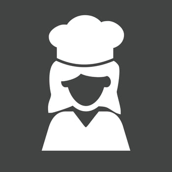 Chef Female Glyph Inverted Icon vector