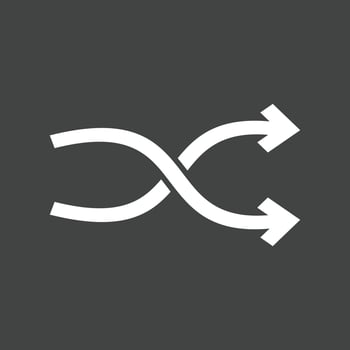 Shuffle II Glyph Inverted Icon vector