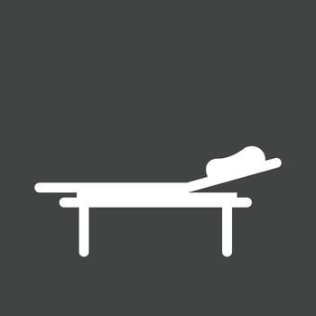 Hospital bed Glyph Inverted Icon vector