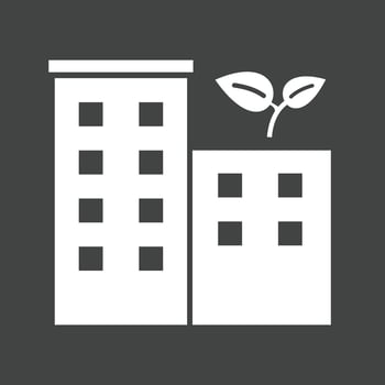 Eco friendly Building Glyph Inverted Icon vector