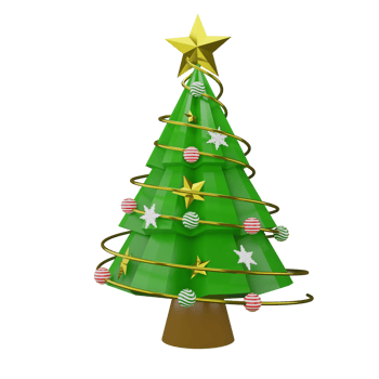 Christmas sparkling bright tree with star. png