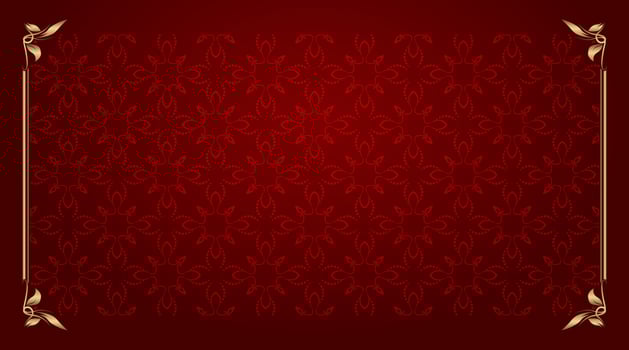 simple background with gold ornament frame vector