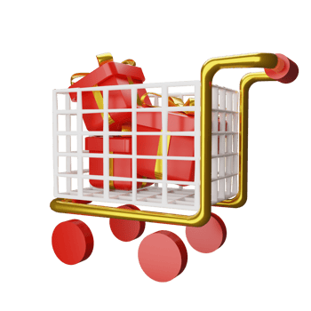 shopping cart with gifts png