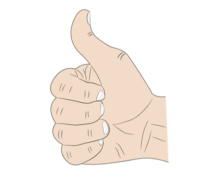 hand sign thumb up on a white background vector