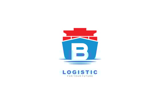B logo logistic for branding company. shipping template vector illustration for your brand.