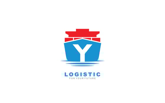Y logo logistic for branding company. shipping template vector illustration for your brand.