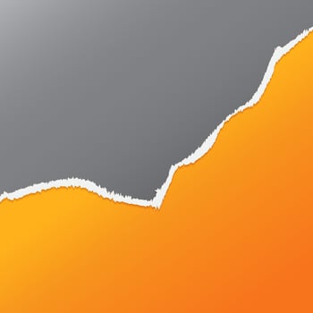 Orange gradient torn paper background vector