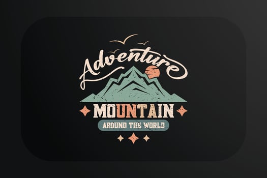 Adventure Mountain Around The World T-shirt Design vector