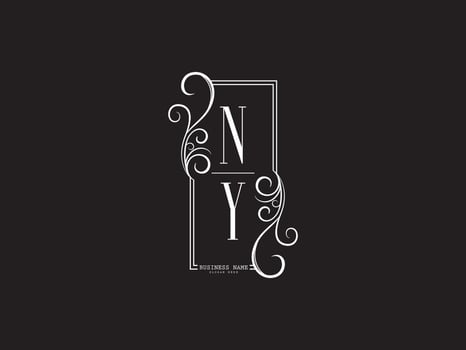 Beautiful NY Luxury Logo, New Ny yn Black White Letter Logo Design vector
