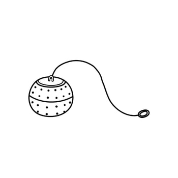 Hand drawn outline tea strainer. vector