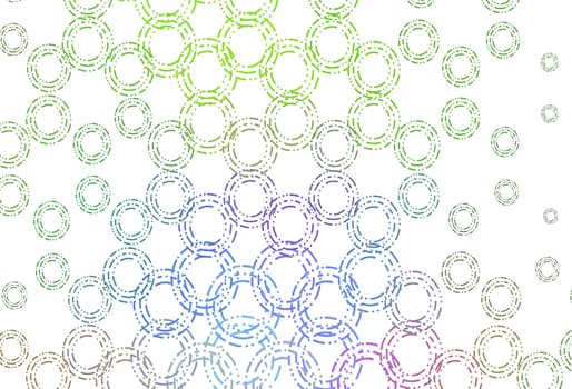 Light multicolor, rainbow vector background with bubbles.