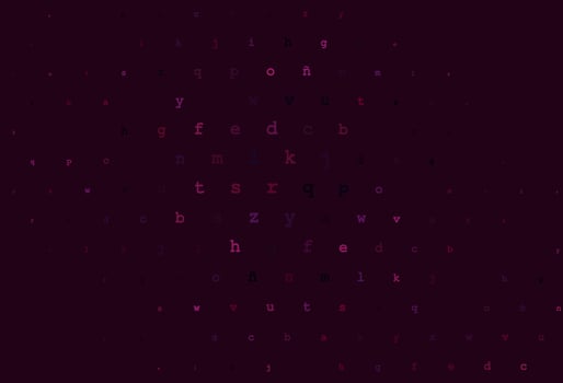 Dark pink vector texture with ABC characters.