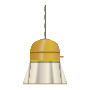 Hanging lamp with lampshade in realistic style. Colorful PNG illustration.