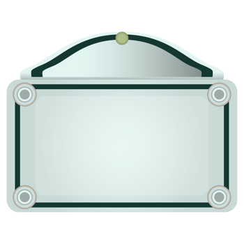 Street name plate. French blank parisian board. Colorful PNG illustration.