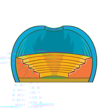 Indoor stadium icon, cartoon style vector