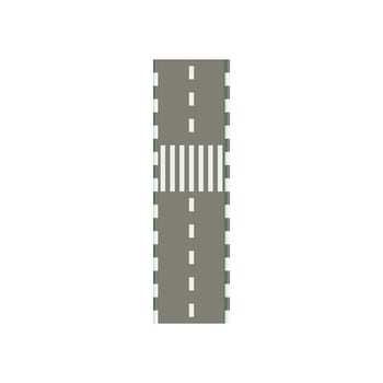 Road with crosswalk icon, cartoon style vector
