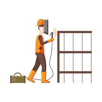 Industrial construction welder worker icon vector