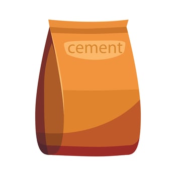 Bag of cement icon, cartoon style vector