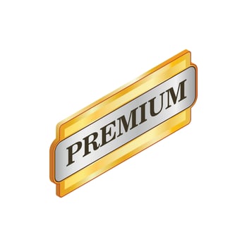 Rectangular label premium icon, isometric 3d style vector