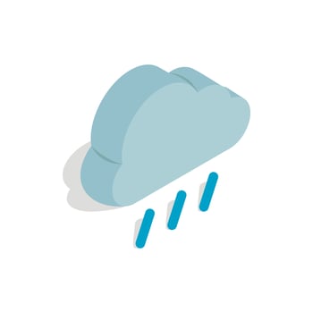 Heavy rain icon, isometric 3d style vector