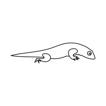 Lizard icon, outline style vector