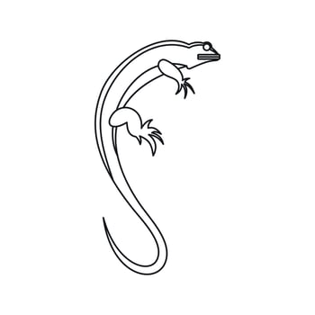Lizard icon, outline style vector