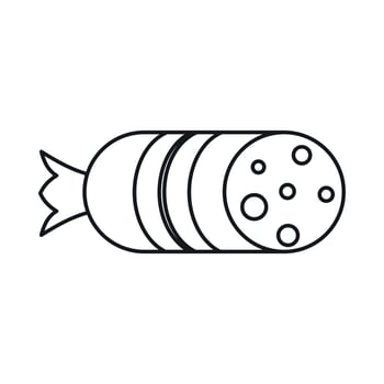 Salami sausage icon, outline style vector