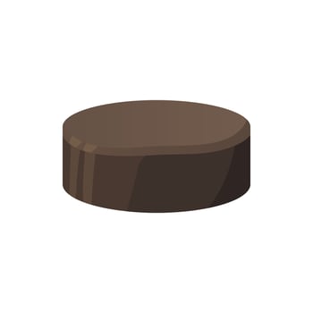 Hockey puck icon, cartoon style vector