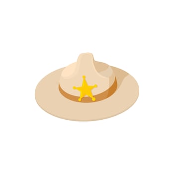 Sheriff hat icon, cartoon style vector