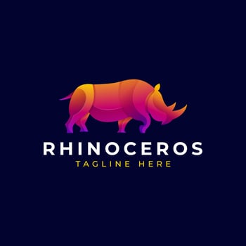 Rhinoceros Logo Gradient Colorful Style Premium Vector
