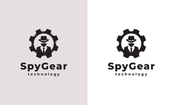Gangster Mafia Spy Gear Mechanical Logo Design Inspiration vector