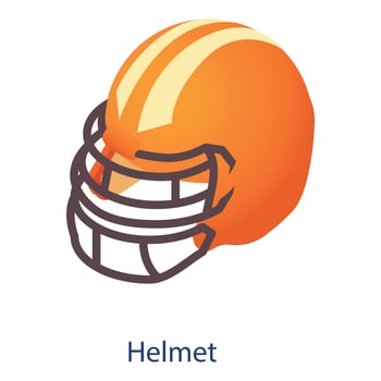 American football helmet icon, isometric style vector