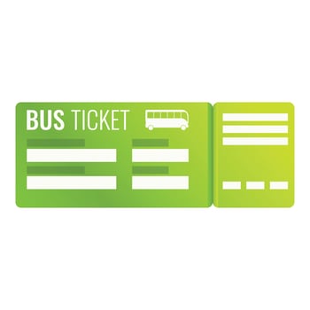 Bus ticket payment icon, cartoon style vector