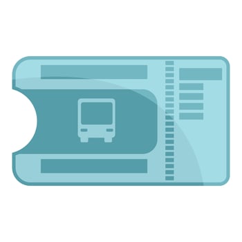 Modern bus ticket icon, cartoon style vector