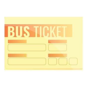 Bus ticket icon, cartoon style vector
