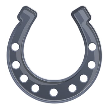 Blacksmith horseshoe icon, cartoon style vector