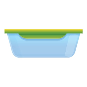 Food container icon, cartoon style vector