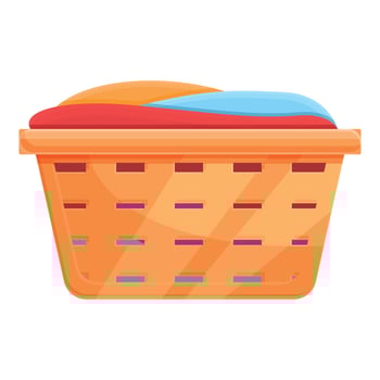 Laundry basket icon, cartoon style vector