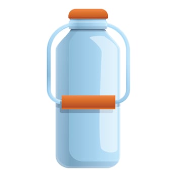 Farm milk can icon, cartoon style vector