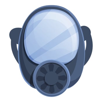 Disinfection gas mask icon, cartoon style vector
